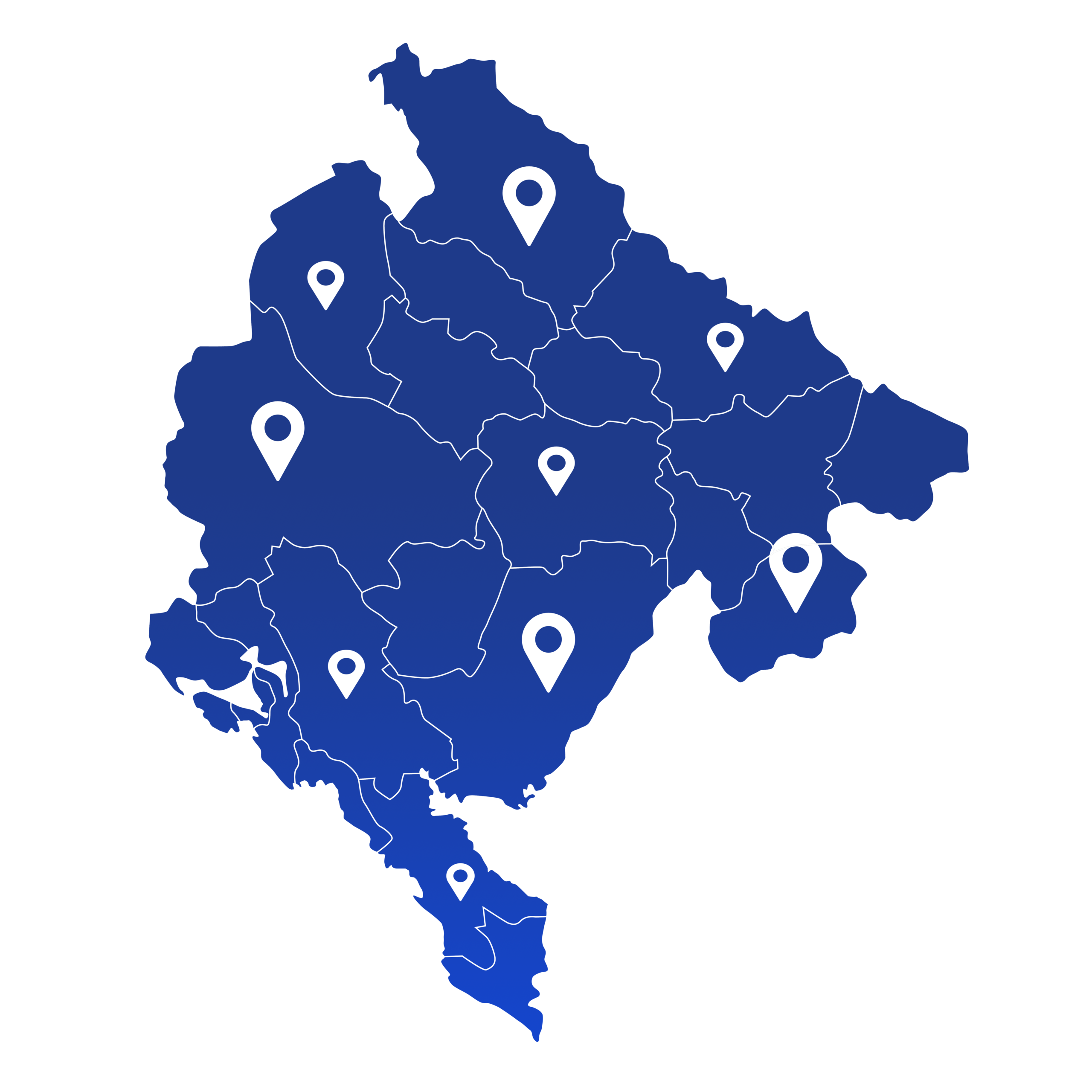 Mapa Crne Gore — isporuka bazena